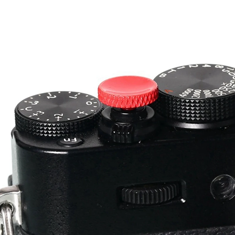 

2 Pcs Camera Shutter Release Button Metal(Red & Silver)