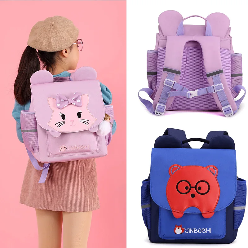 Cute Cartoon Bow Cat Bear Children Horizontal Small Backpacks New Girls Boys Fashion Comfortable School Bags for Travel 2022