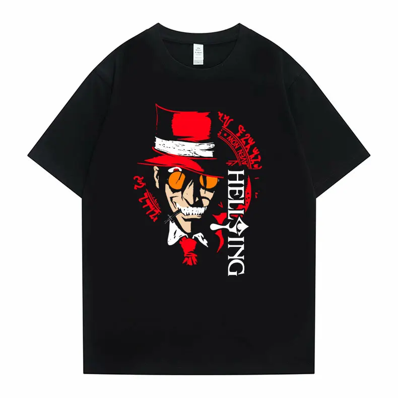

Anime Hellsing Ultimate Alucard Vampire Horror Graphic T Shirt Men Women Manga Cotton Tees Men's Casual Loose Oversized T-shirt
