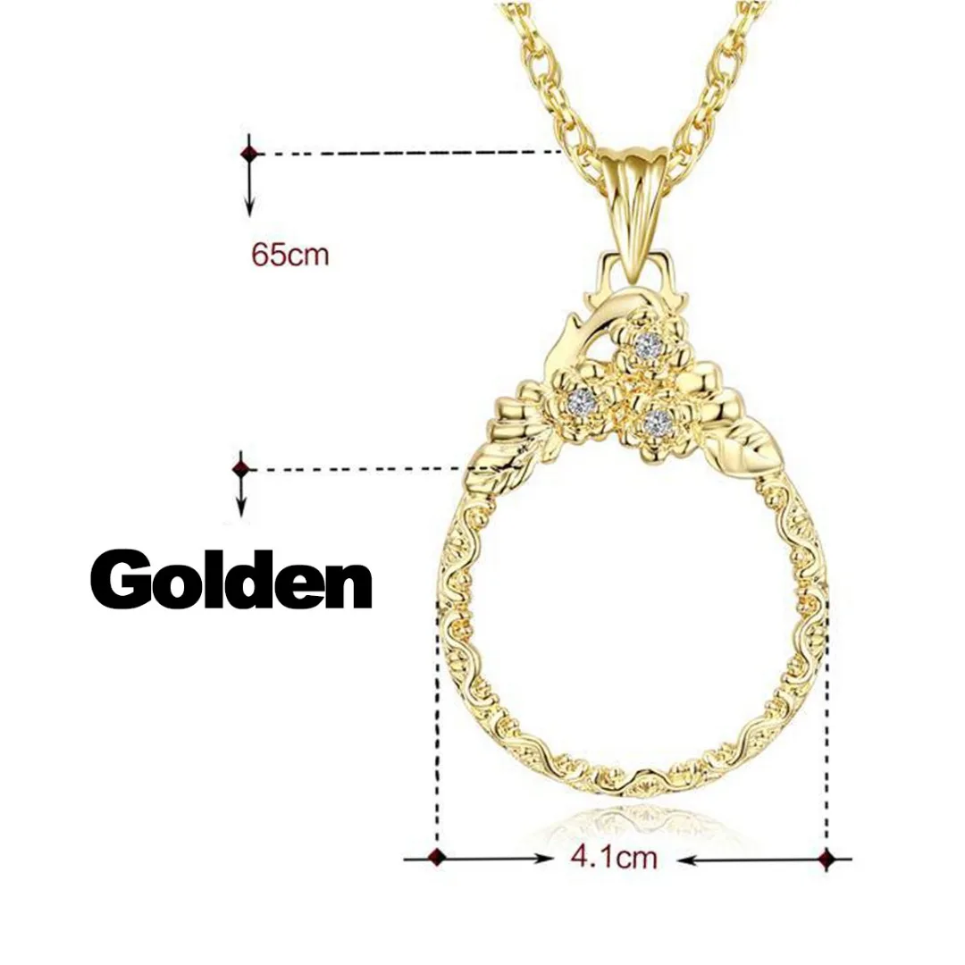 1pc Magnifier Pendant Necklace Alloy Jewelry Magnifying Chain Creative Portable Magnifiers Pendants Necklaces
