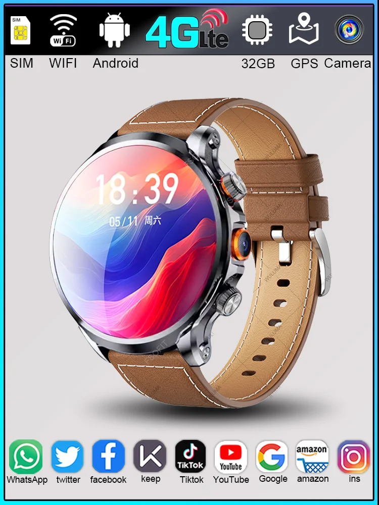 Смарт-часы 4G LTE со встроенной камерой GPS HD и картой SIM WIFI