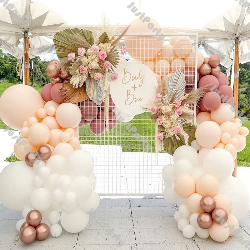 

Boho Balloons Garland Kit Blush Dusty Pink White Rose Gold Balloon Arch Baby Shower Decoration DIY Wedding Birthday Party Decor