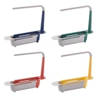 Минималистичный телескопический держатель для раковины 2-в-1, регулируемый органайзер для раковины, сливная корзина для раковины, держатель-вешалка для губки