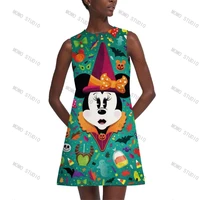 minnie mouse summer dresses woman 2022 sexy y2k clothes loose womens sundresses cartoon beach dress boho kawaii disney african