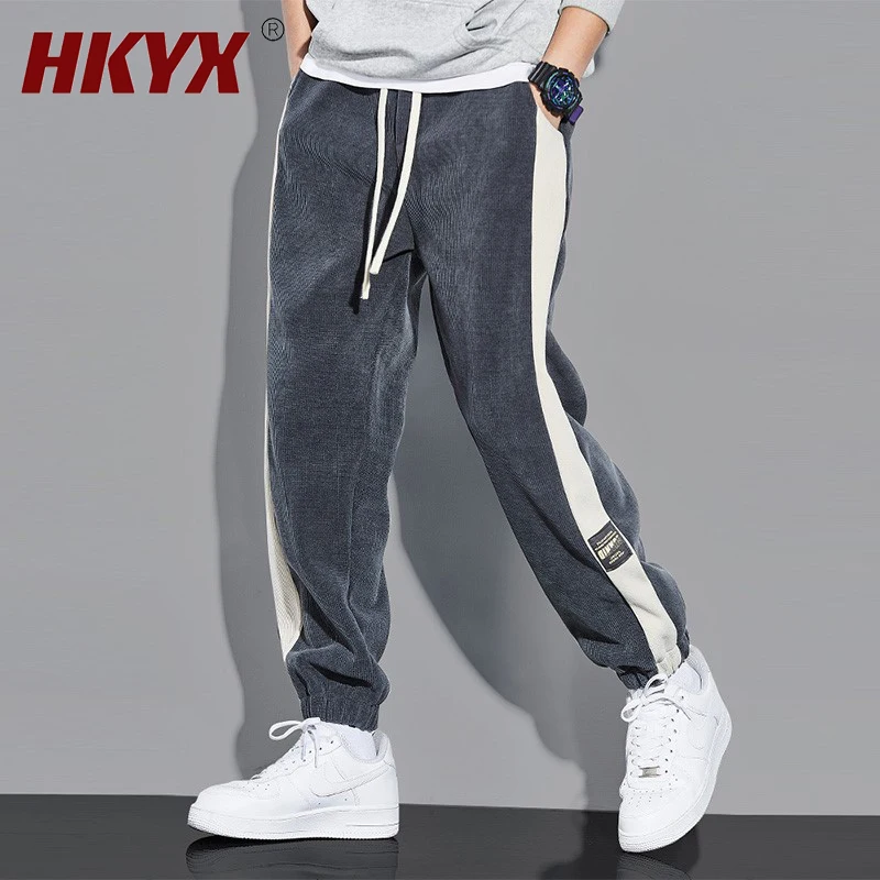 Купи Spring Autumn Outdoors Man Corduroy Contrast Color Pants Colors Casual Loose Thick Trousers Elastic Cord Sweatpants за 915 рублей в магазине AliExpress