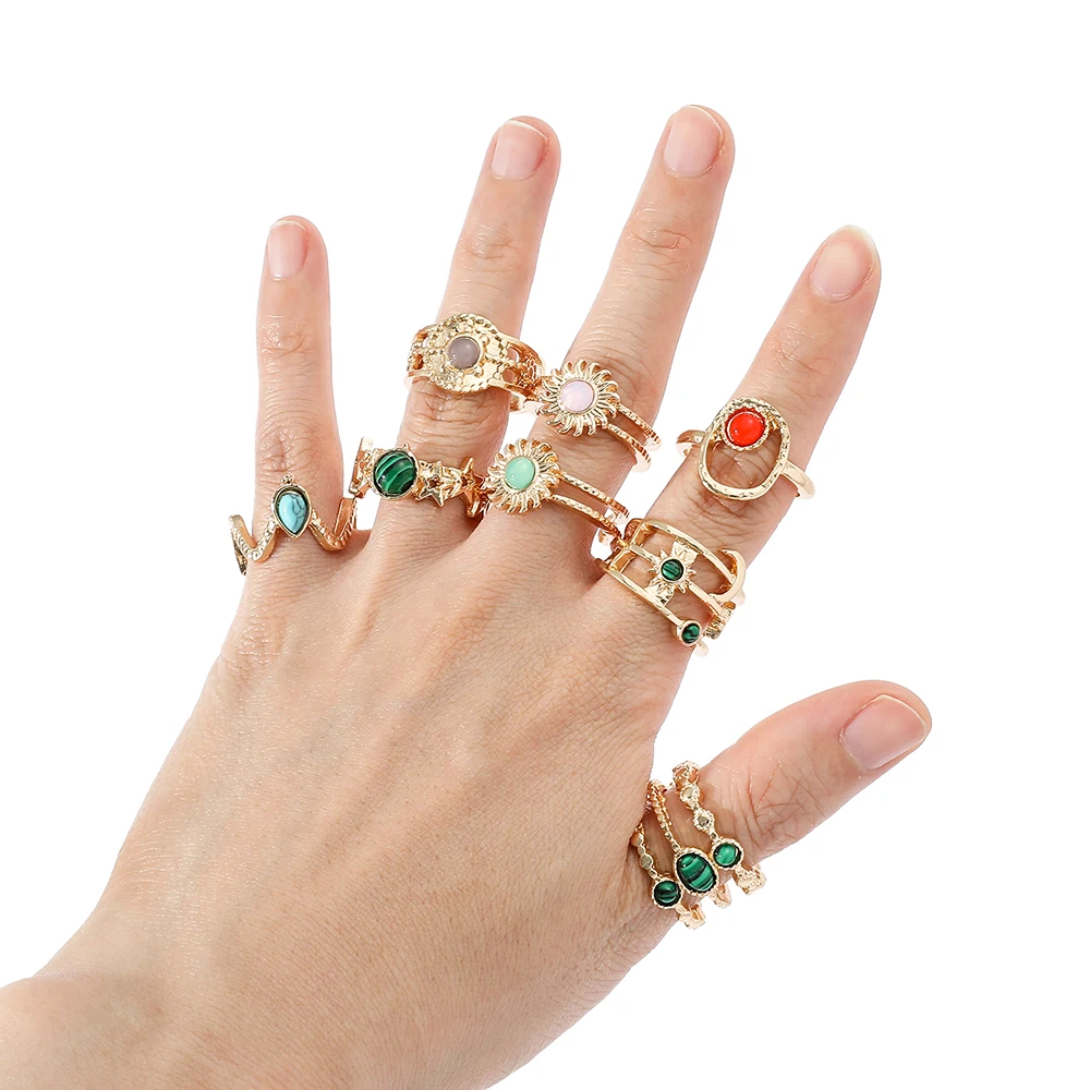 Бесплатная доставка винтажные кольца из натурального камня роскошные золотого