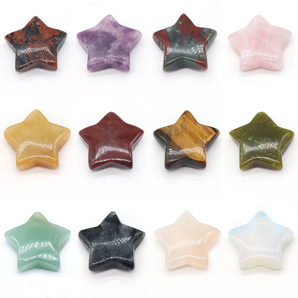 

Natural Crystals Stone Star Beads Ornament Gemstones Loose Spacer Beads For Jewelry Making Healing Stones Charms Home Decoration