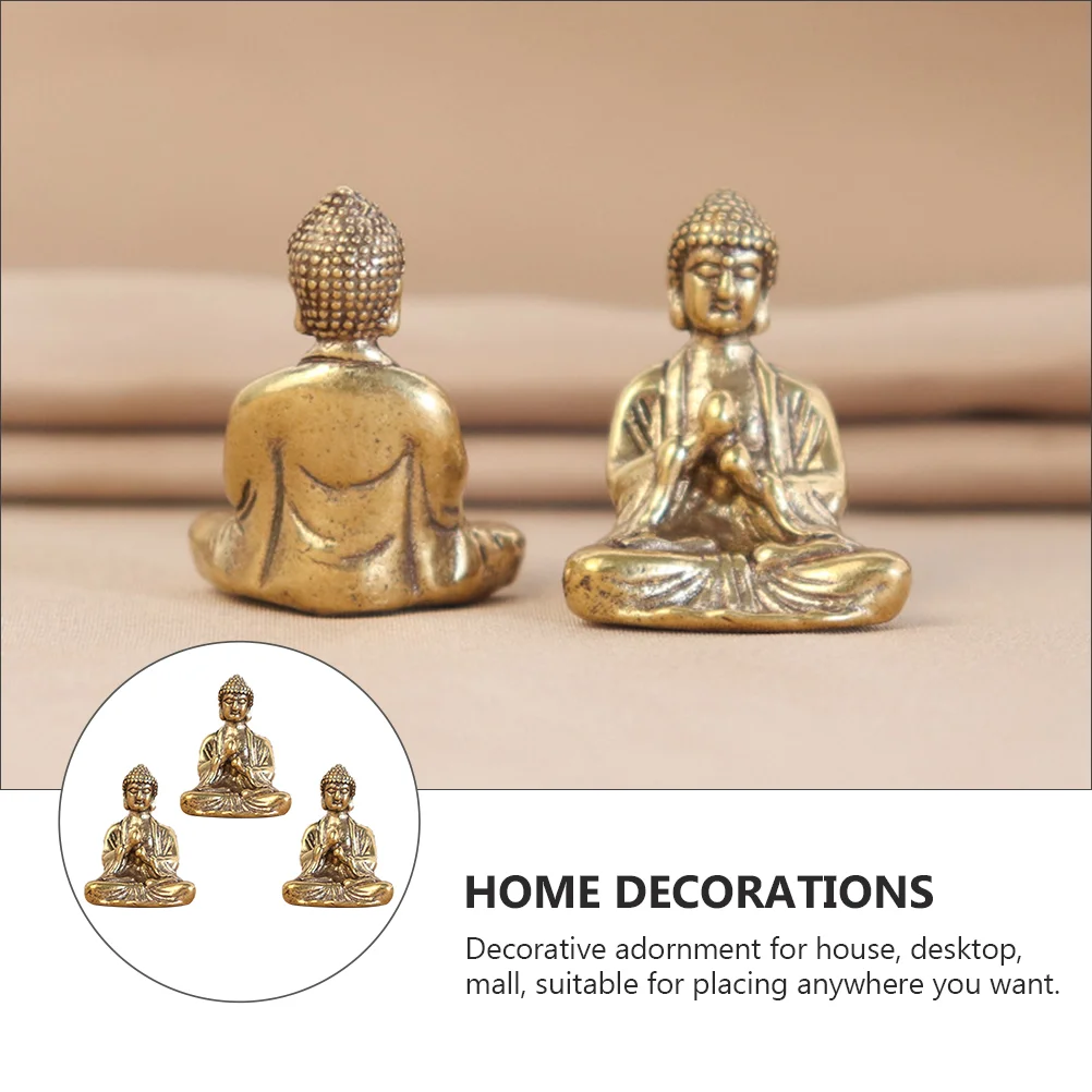 

Mini Retro Style Brass Sakyamuni Statues Decors Desktop Sitting Statue Ornaments Sakyamuni Statue Lord Of Success Sculpture