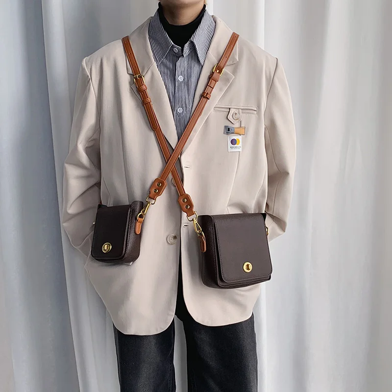 2022 новая стильная коричневая маленькая сумка через плечо в стиле ретро простая