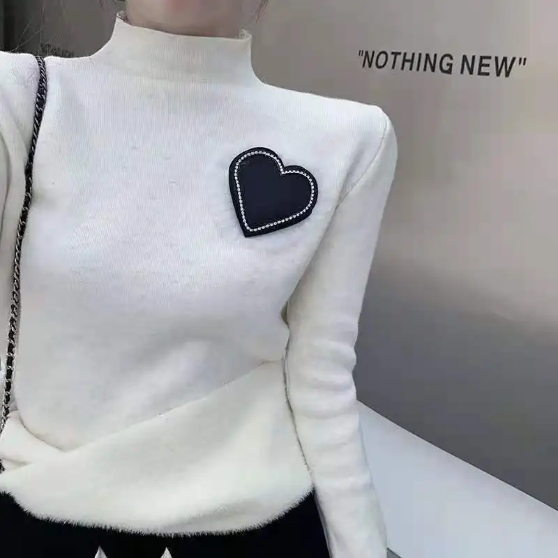 

Pullover Sweater Turtle Neck Sweater Mock Neck Sweaters Women Shirt Top Winter Sweatshirt Women Clothes Outfit Bodysuit Top