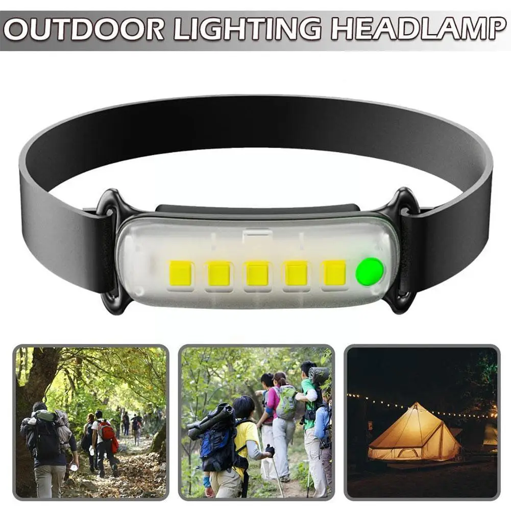 

Powerful COB LED Headlamp Rechargeable 3 Switch Modes Camping Waterproof Torch Head Headlight Head Lamp Flashlight Head Z8K3
