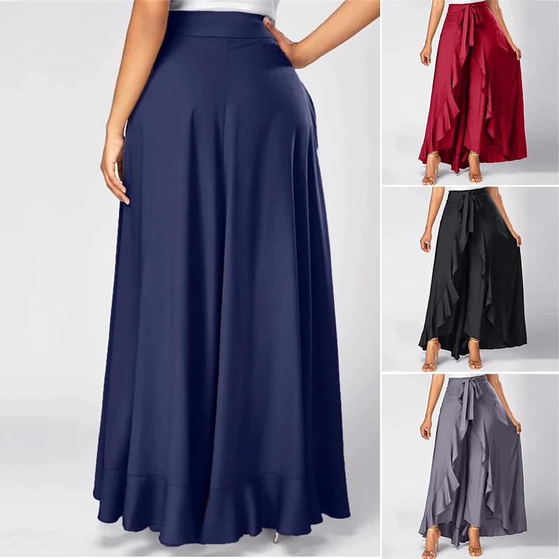 

The Elegant Dress Pants Long Dress and Pants Combo 2-in-1 Design Safe Ruffle The Elegant Dress Pants Elegant Safe 2-in-1 Design