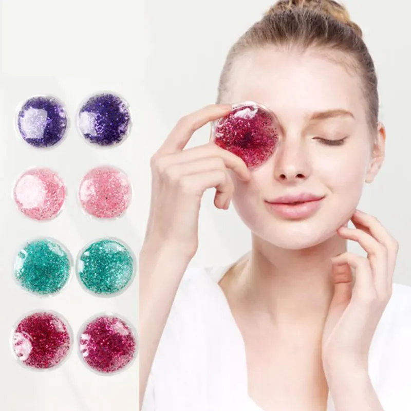 

2 Pcs Reusable Hot Cold Therapy Heat Ice Gel Pack First Aid Sports Eye Head Pain Relief Fatigue Soft Gel Eye Pads Sleeping Cover