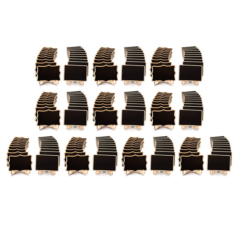 

Mini Chalkboard Signs, 200 Pack Framed Small Chalkboard Labels With Easel Stand, Wooden Blackboard For Table Numbers