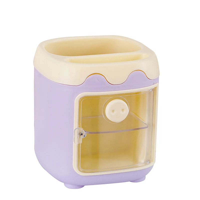 

Cartoon Multi Grid Cute Rreative Piggy Drawer Pen Pot Holder Girl Heart Student Multifunctional Storage Office Stationery