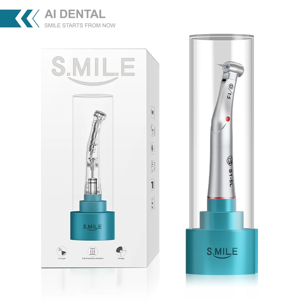 Фото Стоматологический наконечник AI DENTAL Smile Series S1-5L с оптическим волокном, увеличением 1:5, красным кольцом и четырехструйным распылением №1