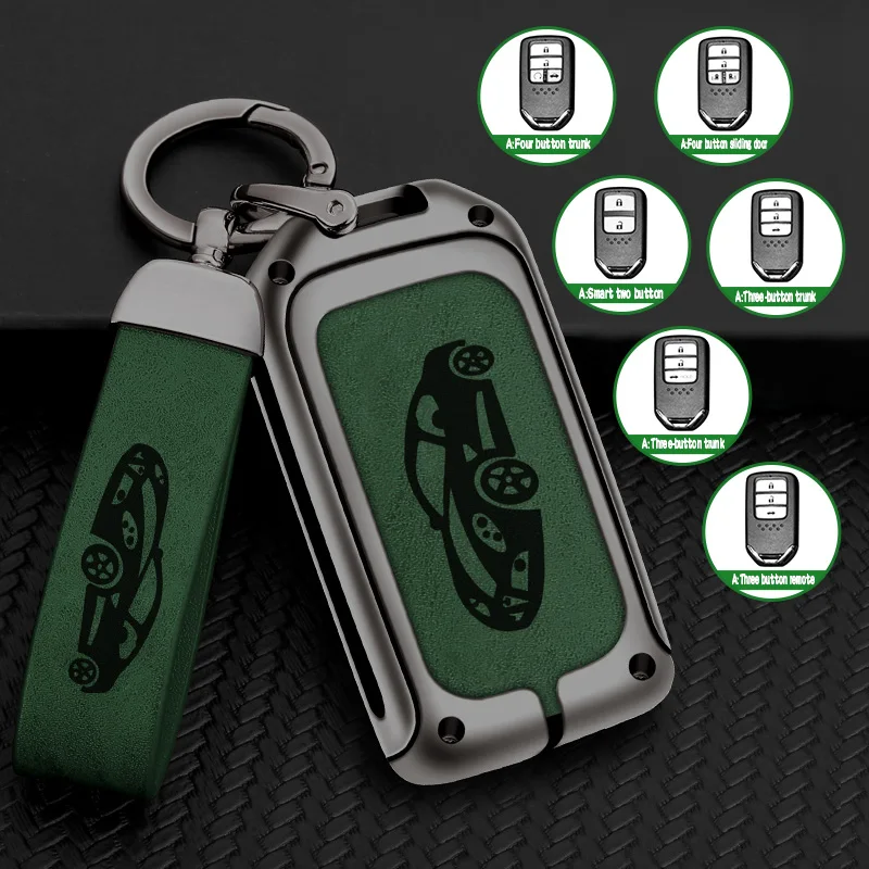 

Zinc Alloy Car Key Case Cover For Honda Civic CR-V HR-V Accord Jade Jazz City Pilot Crider Odyssey Auto Keychain Accessories