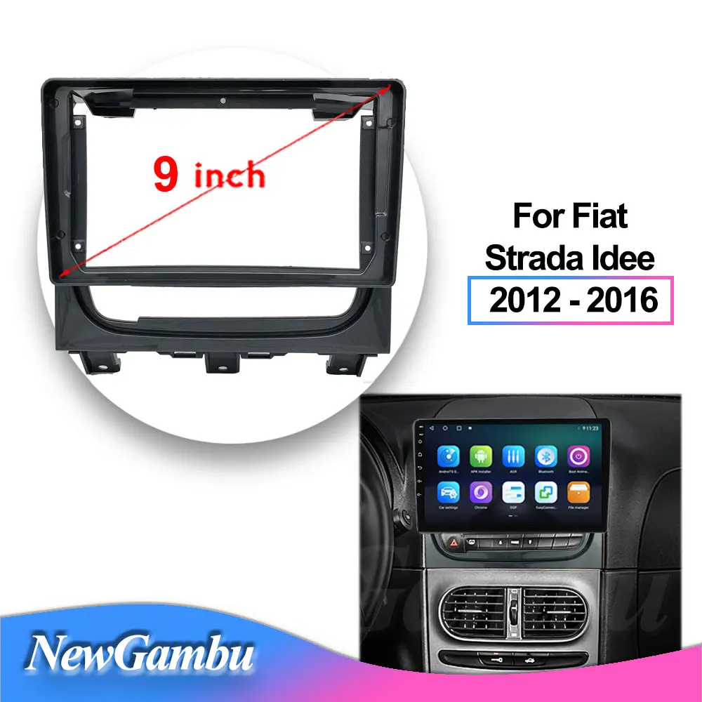 

NewGambu 9 inch Car Fascia Frame For Fiat Strada Idee 2012 - 2016 ABS Frame Panel Trim Console Bezel Adapter Plate Cover