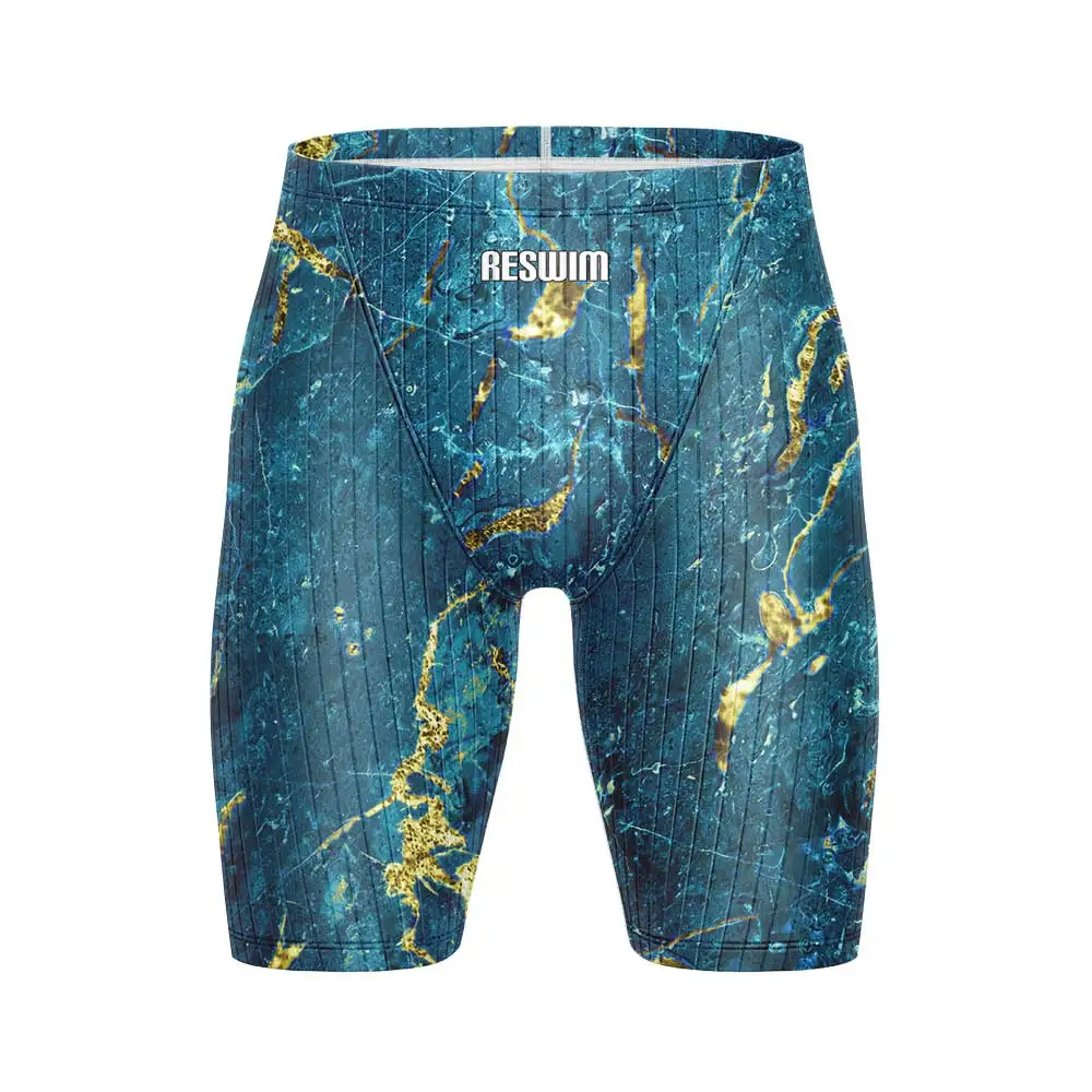 Summer Men's Swim Jammer Athletic Practice Knee-Length Swimsuit Short Swimming Trunks Beach Tights Shorts Surfing Diving Pants