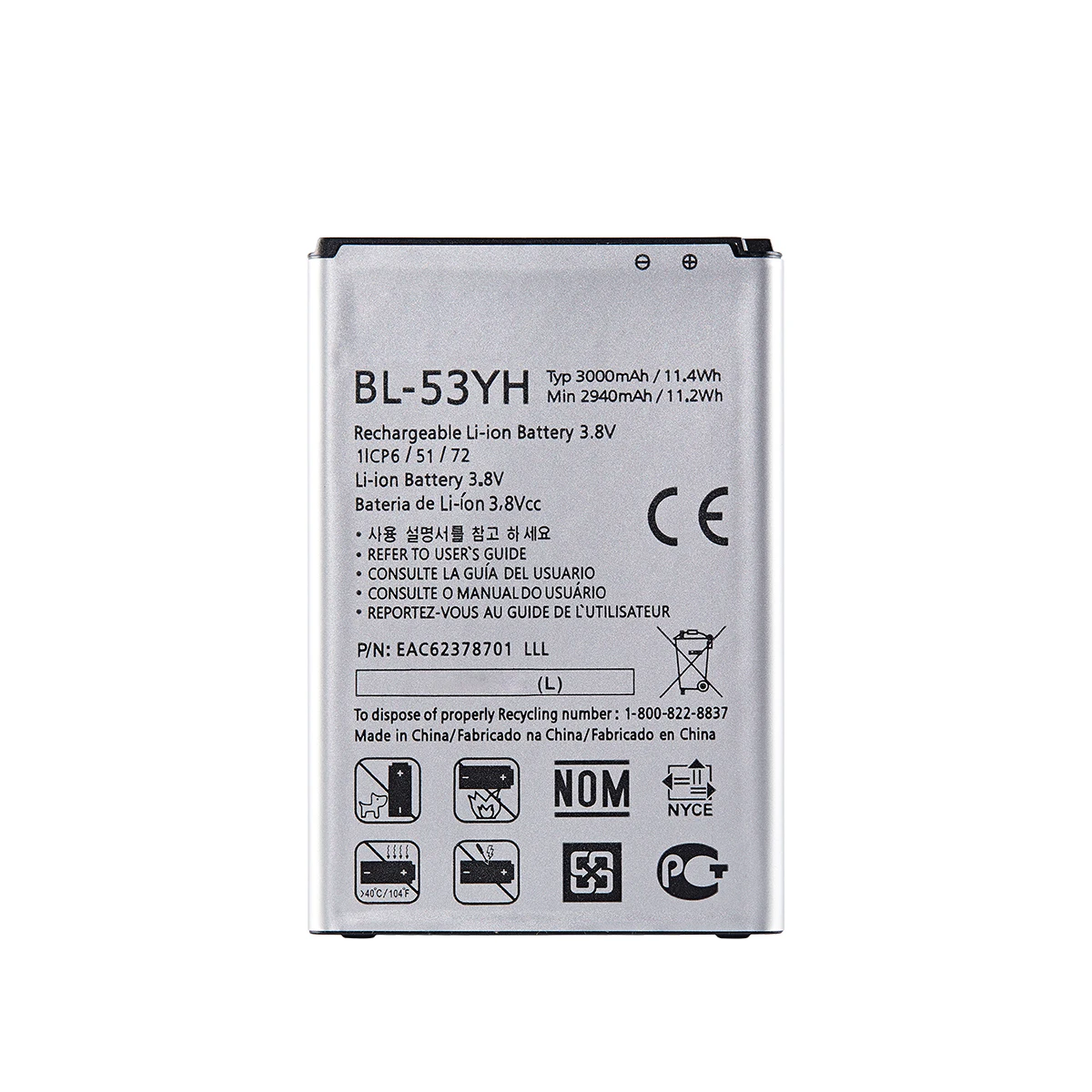 Оригинальный аккумулятор для LG Optimus G3 D850 D851 D855 LS990 D830 D856 D690 VS985 F400 3000 BL 53YH |