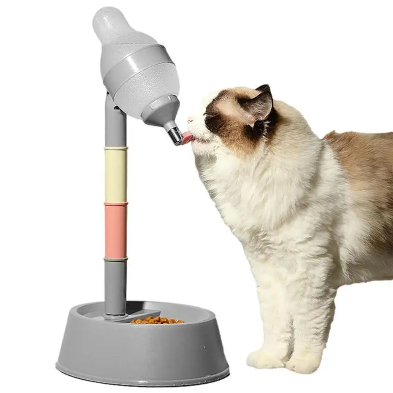 

2 In 1 Cat Feeder Dog Food And Water Bowl 2 In 1 Adjustable Pet Food Water Dish 2.2L Food And 528ML Waterer For Cat Dogs Pets