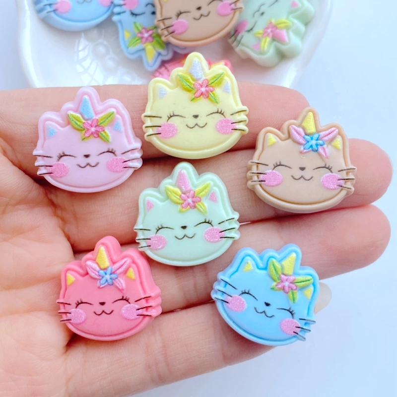 10 шт. новые милые мини-украшения в виде кота с рогами