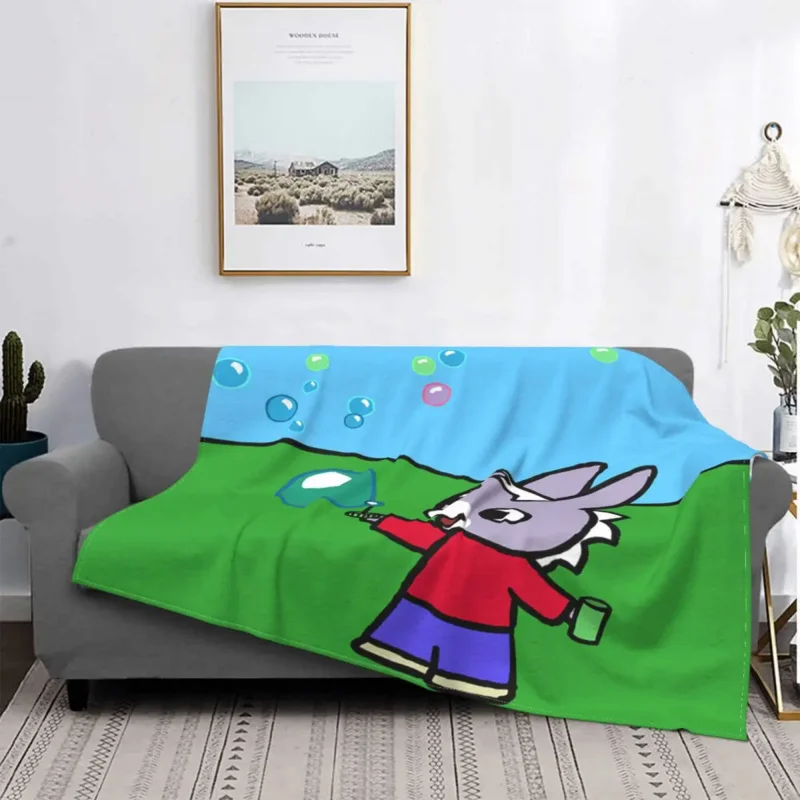 

TROTRO Anime Child Knitted Blanket cartoon france cute kid Fleece Throw Blanket Bed Sofa Decoration Ultra-Soft Warm Bedspread