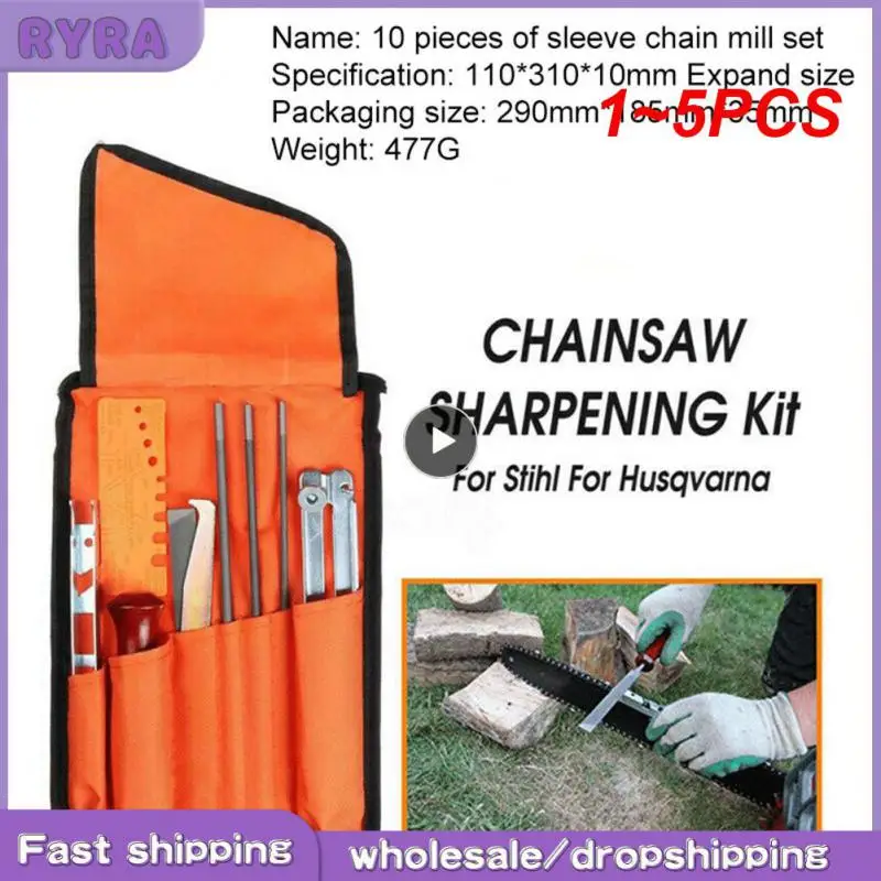 

1~5PCS Set Chainsaw Chain Sharpening Kit Tool Set Hardwood Handle Round/Flat File Guide Bar File Sharpener Tools