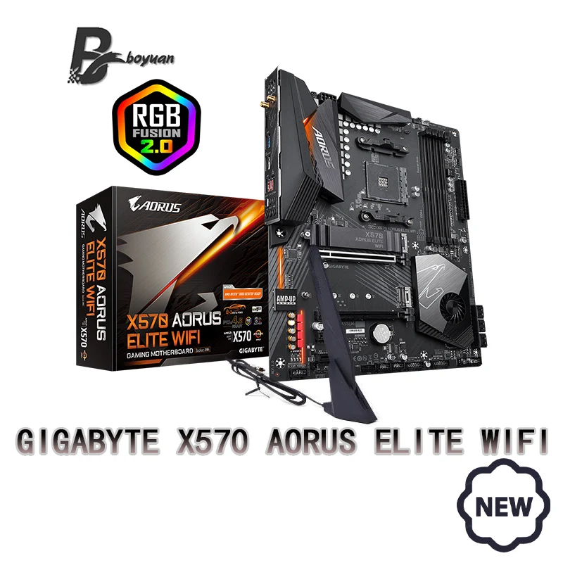 GIGABYTE X570 AORUS ELITE Wi-Fi Новый 128G DDR4 4733(O.C.) МГц M.2 поддержка AMD Ryzen R3 R5 R7 R9 десктопный