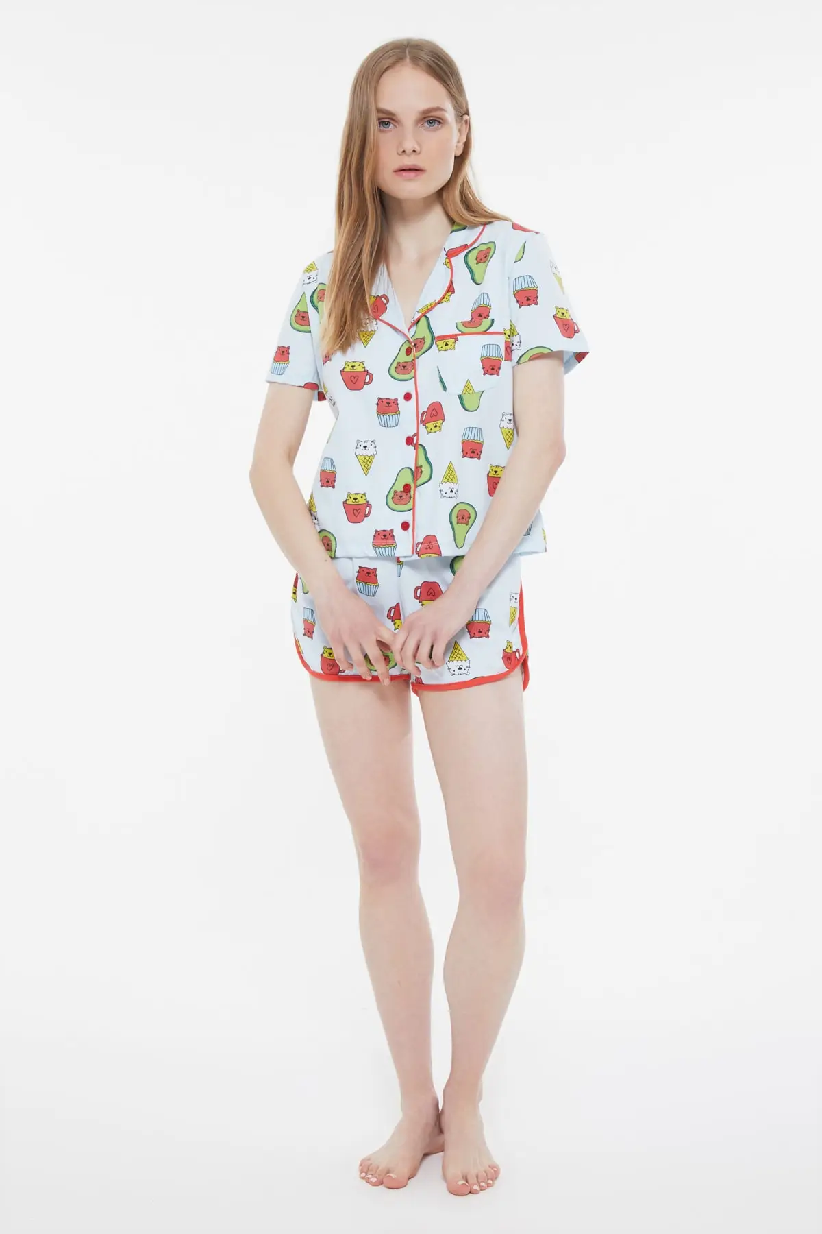 

Trendyol Avocado Pattern Knitted Pajamas Set THMSS21PT0675