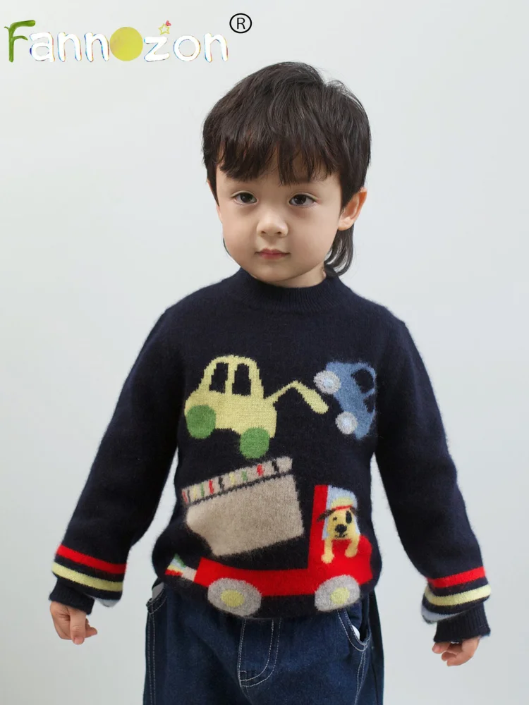 Engineering Thick 2022 Winter 100% Cashmere Children's Knitwears Pullover Knit Sweater Sweaters Clothes for Kids Girls Boys