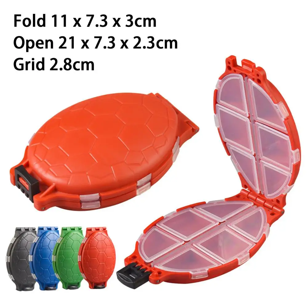 

2pcs Turtle Shaped Fishing Storage Box Multicolor 12 Compartments Fishing Tackle Accessories Organizer / Fishing Tools