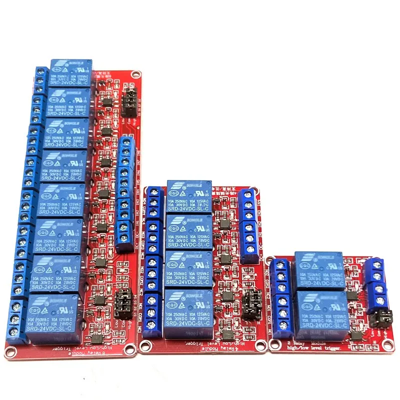 

1 2 4 8-way 5V 12V 24V Relay Module with Optocoupler Isolation Support High/Low Level Trigger Development Board