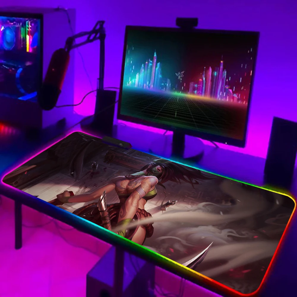 League of Legends RGB ПК геймерская клавиатура коврик для мыши светодиодный светящийся