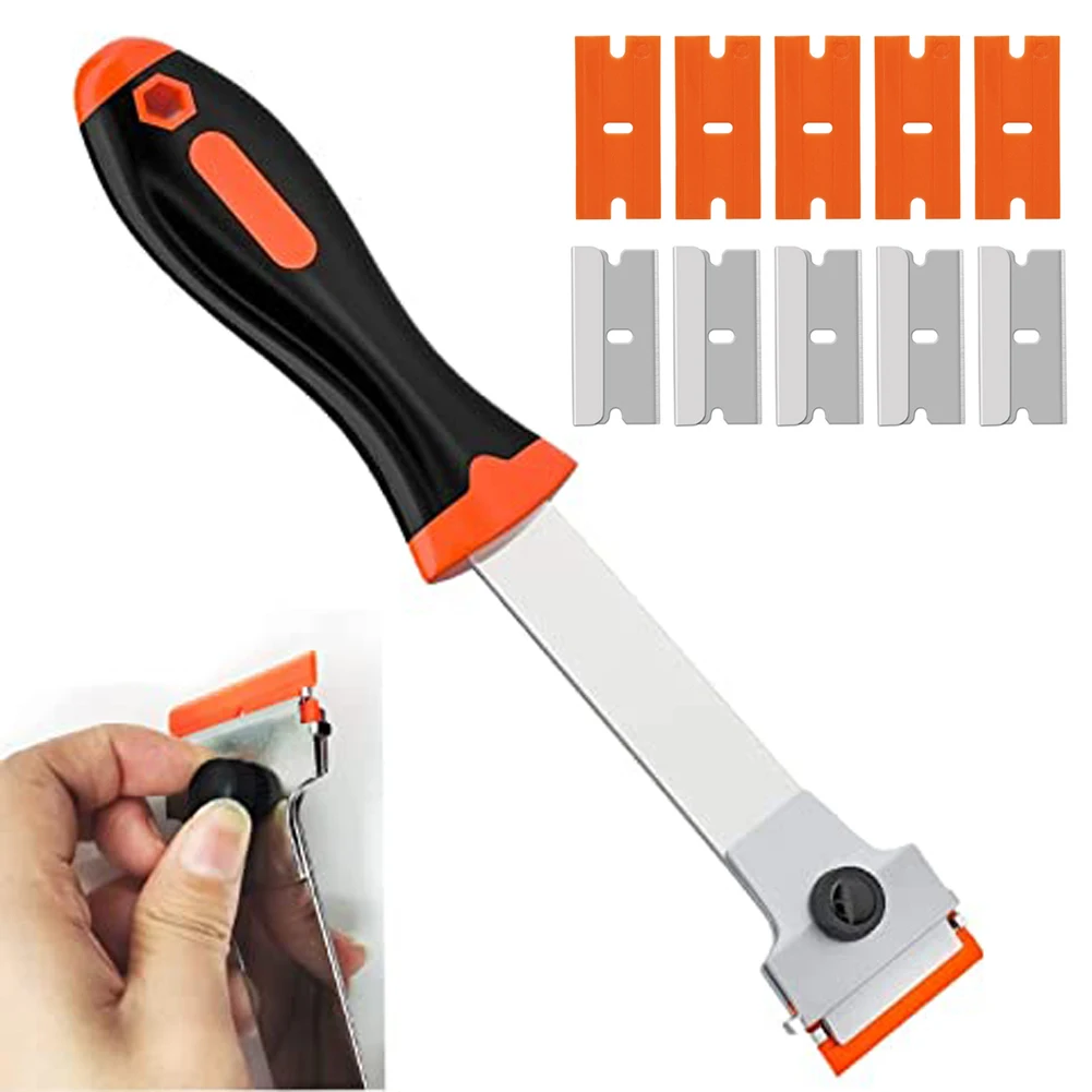 

11pcs Scraper Razor Blade Paint Glue Remove Adhesive Long Handled Scraper Tool For Vinyl Debris Decals Sign Glue Stickers Labels