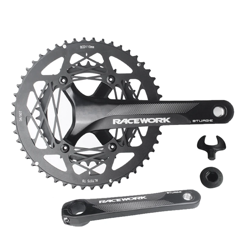 

RACEWORK Road Bike Crankset Integrated Hollowtech Chainring 110Bcd Plate Carriage Connecting Rods 170Mm Bicycle Crank