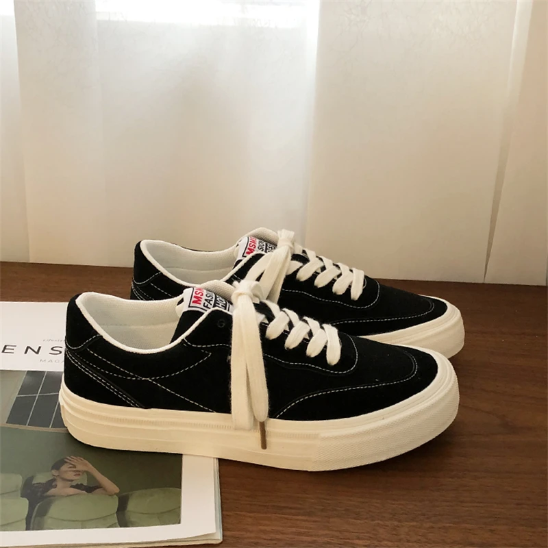 

Кроссовки женские на платформе, Вулканизированная массивная подошва, на шнуровке, повседневная спортивная обувь, на весну-осень