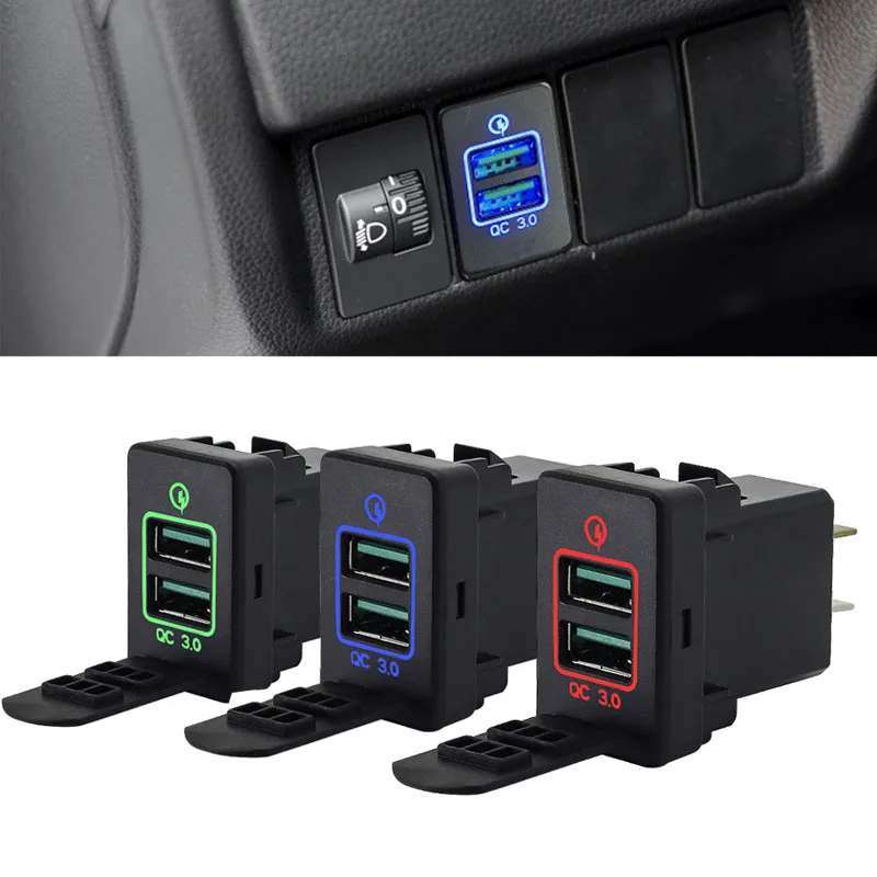

Автомобильное зарядное устройство с двумя USB-портами, QC3.0