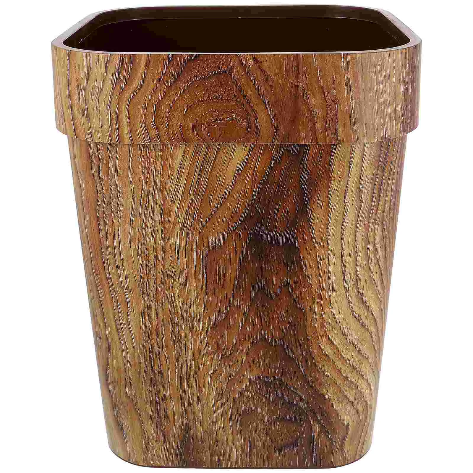 

Can Trash Bin Waste Garbage Basket Wooden Kitchen Storage Office Bathroom Vintage Wastebasket Rubbish Woodcontainer Desk Paper