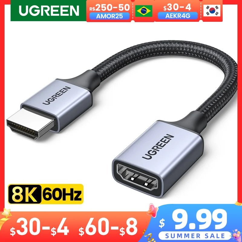 UGREEN HDMI-Compatible Extender 8K/60Hz Extension Cable For MacBook Pro 2021 PS5 Xbox Series X TV HD Cable Ultra High Speed Cord