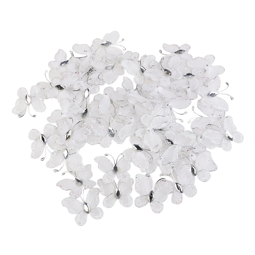 

100 Pcs Nativity Craft Mesh Butterflies Purple Nursery Decor Wired Mesh Metal Screen Mesh Fabric Butterflies Clothing