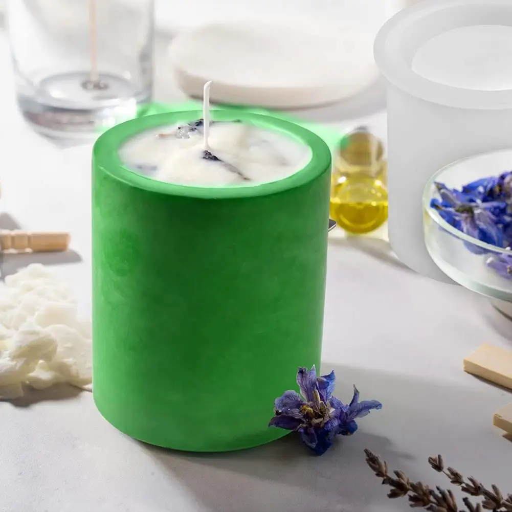 

Candle Jar Mold DIY Cylindrical Candlestick Mould Candle Holder Gypsum Resin Silica Gel Mold Reusable Dessert Cake Mould
