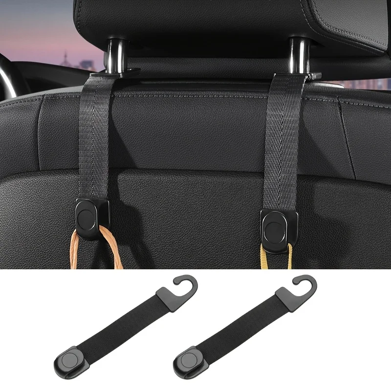 

Комплект Из 2-х Крючков-органайзеров На Подголовник Автомобиля, Держатель Для Сумок, Органайзер Для Хранения На Спинке Сиденья
