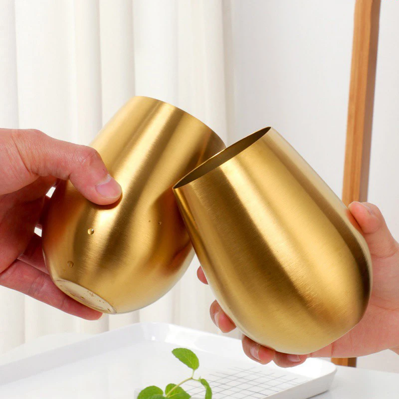 

500ml Stainless Steel Beer Wine Cup Rose Gold Beer Tumbler Cocktail Juice Milk Cup Metal Drinking Mug for Bar Outdoor Drinkware