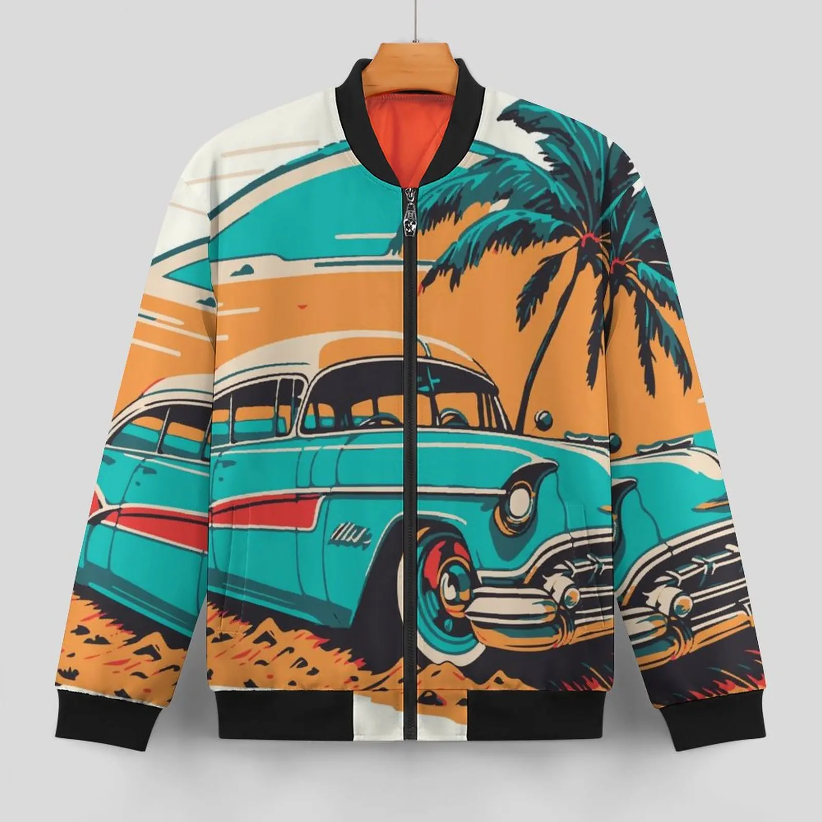 Винтажные повседневные мужские куртки с принтом пальмовых деревьев пальто