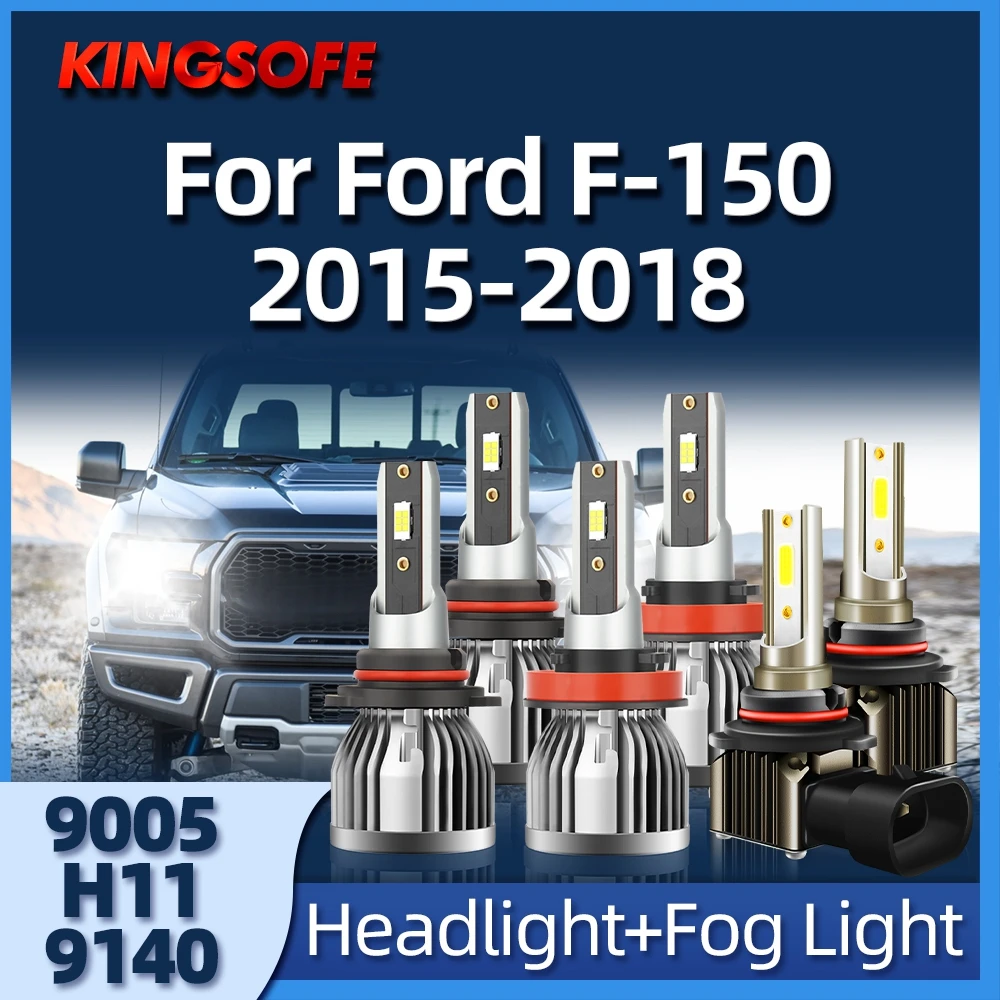 

Led Headlight Fog Lights Auto Lamps 26000LM 110W Turbo 6000K Super Bright For Ford F-150 2015 2016 2017 2018