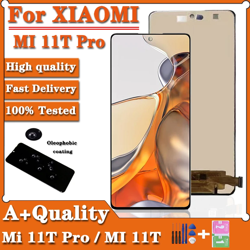 

6.67" High Quality Screen For Xiaomi 11T Mi11T LCD Display Screen Touch Panel Digitizer For Xiaomi 11T Pro Mi 11T Pro LCD Frame