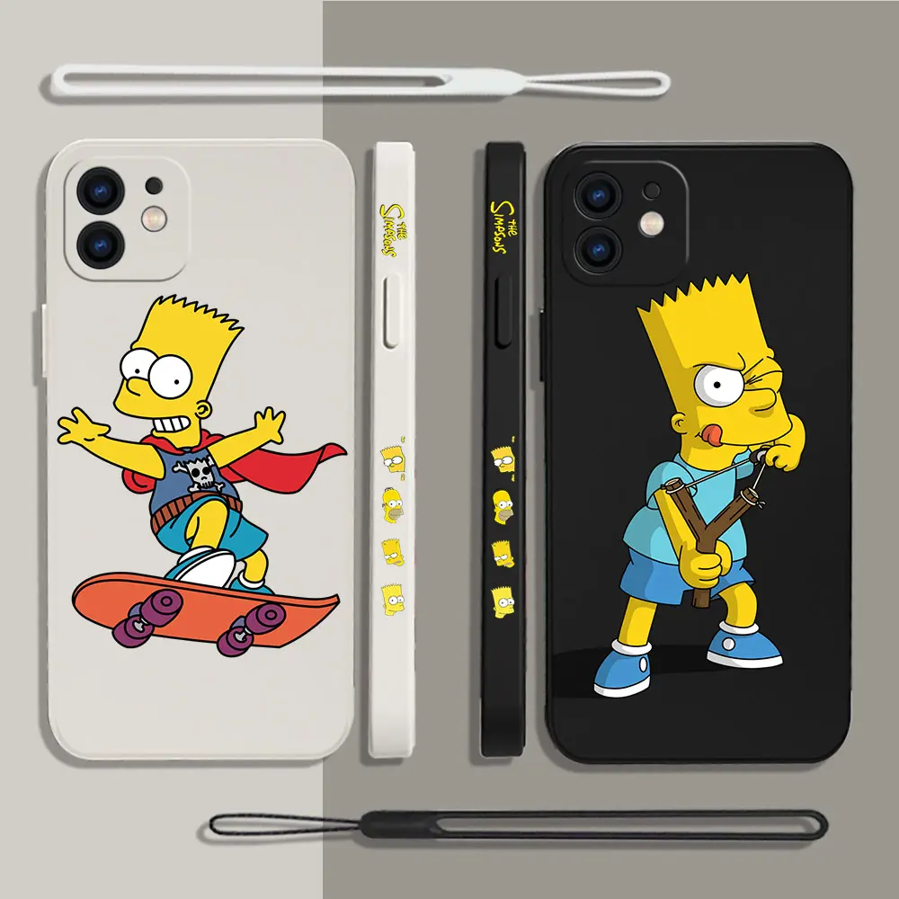 

Anime The Simpsons Phone Case For Samsung A53 A50 A12 A52 A52S A51 A72 A71 A73 A81 A91 A32 A22 A30 A21S 4G 5G with Hand Strap