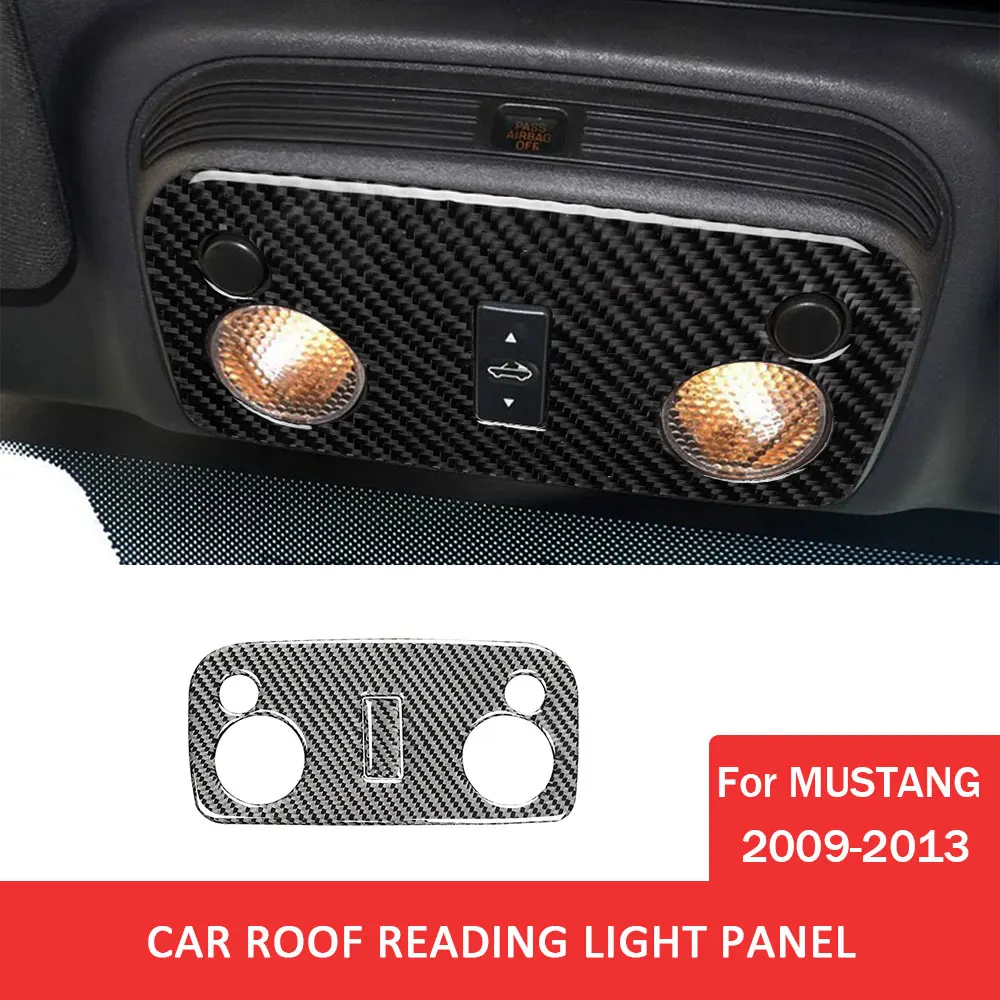 

Car Roof Reading Light Panel Trim Sticker for Ford Mustang 2009-2013 Carbon Fiber Decor Cover Automobile Interior Accessories