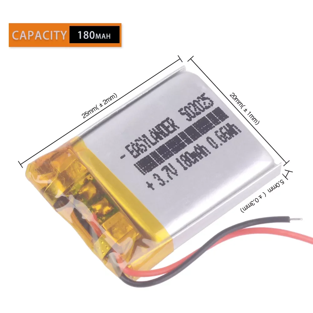 

3.7V 200mAh 502025 Lithium Polymer Li-Po li ion Rechargeable Battery Lipo cells For DVR advocam FD video recorder Registrar